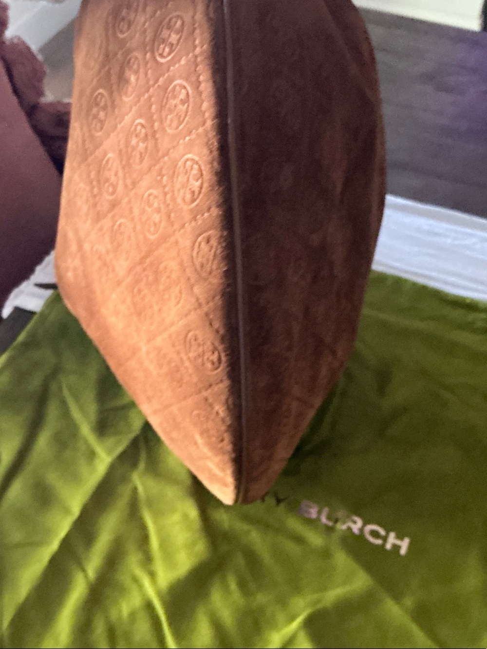 Tory Burch Chestnut Suede half moon Bag - Picture 6 of 10